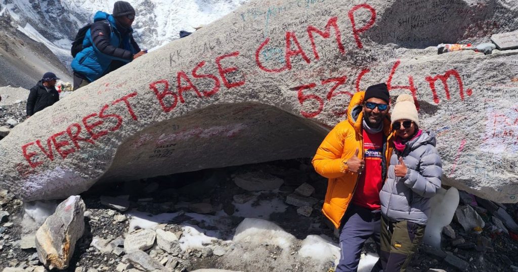 Saligram with his daughter at ebc