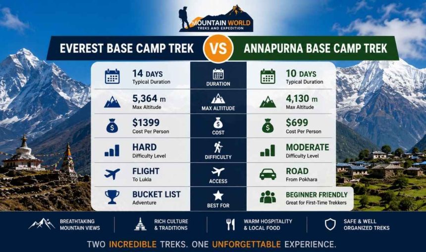 Everest Base Camp vs Annapurna Base Camp Trek: Guide & Tips