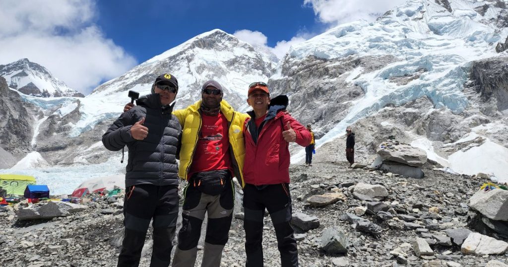 Satnding at Everest base camp