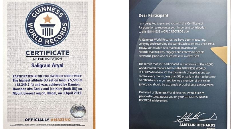 guinness world record certificate